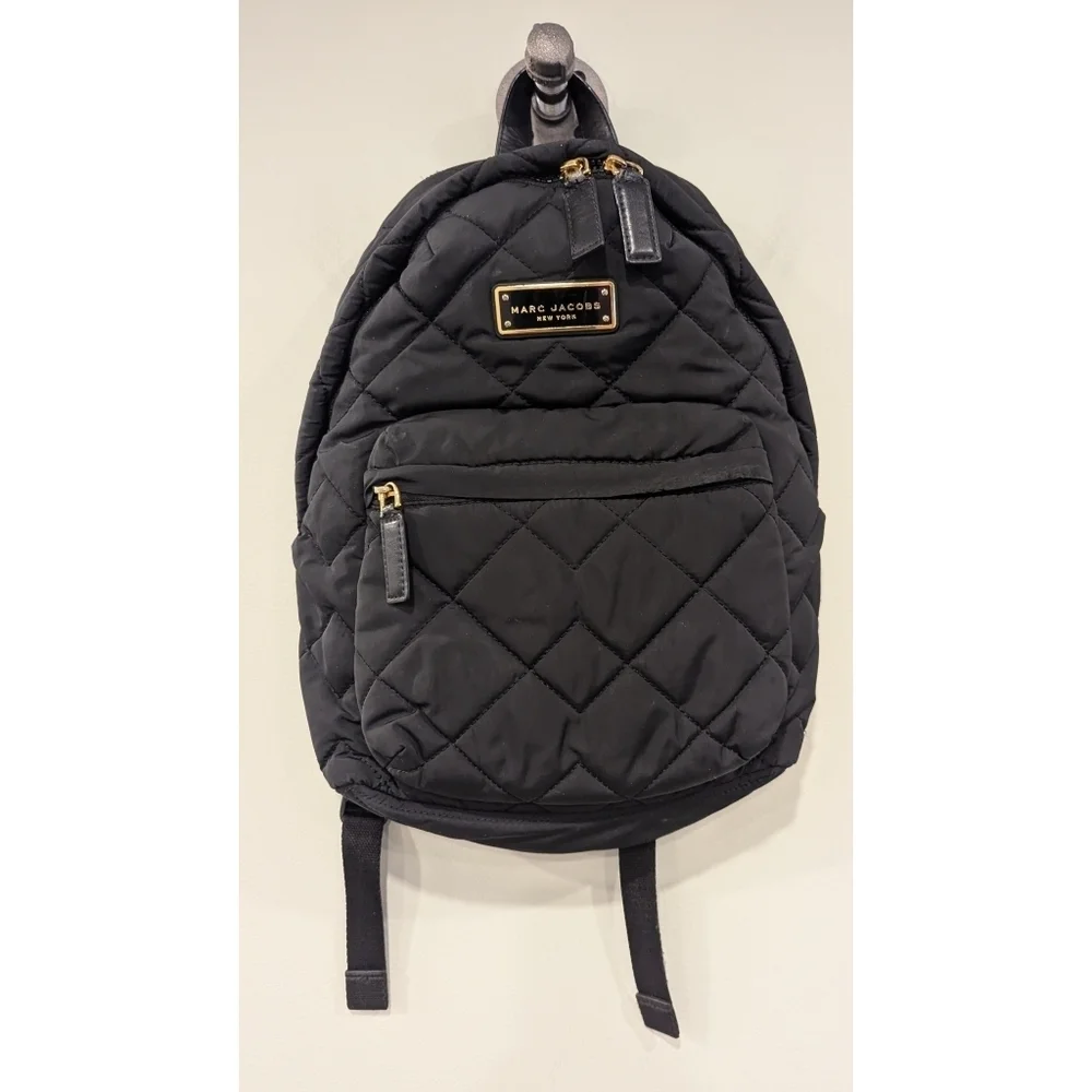 Marc Jacobs Black Quilted Nylon Backpack